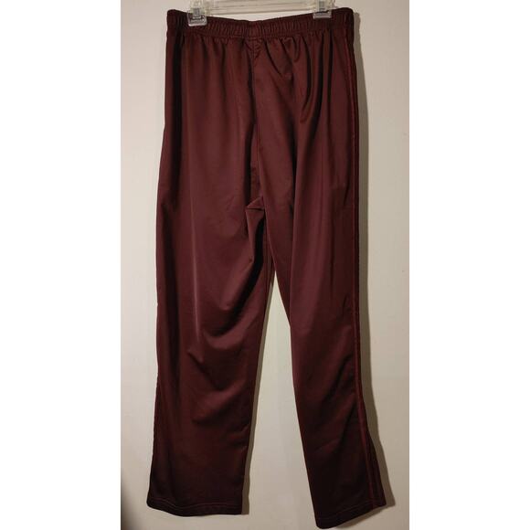 Men's Tek Gear Maroon/Gray Pull On Pants Basketball Zip Leg Pockets Large - Picture 3 of 5